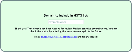 Domain to include in HSTS list