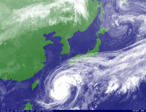 Typhoon Vongfong from Oct.11@9:00 ~ Oct.12@8:30
