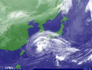 Typhoon Vongfong from Oct.12@9:00 ~ Oct.13@8:30